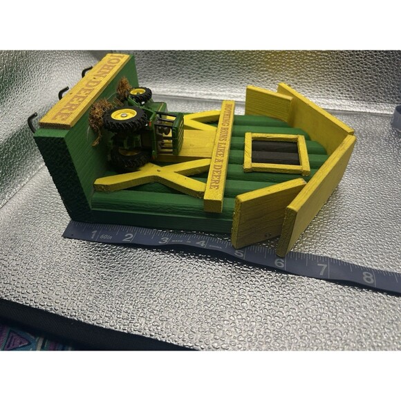 John Deere Tractor House Wall Hanging with Hooks Key Rack Toy Barn Door - Picture 10 of 11